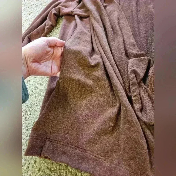 Athleta Long Brown Loose Collared Cardigan w/ Pockets & Thumb Hole, Size… - Picture 3 of 5